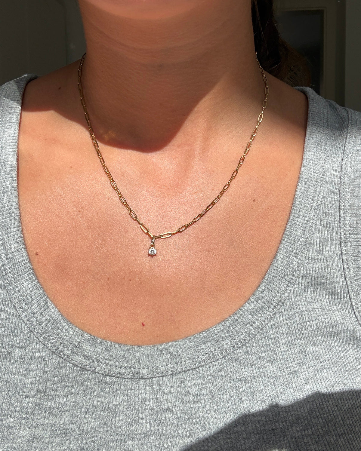 Wasserfeste Halskette mit kleinen Gliedern und Anhänger - 14k gold plated