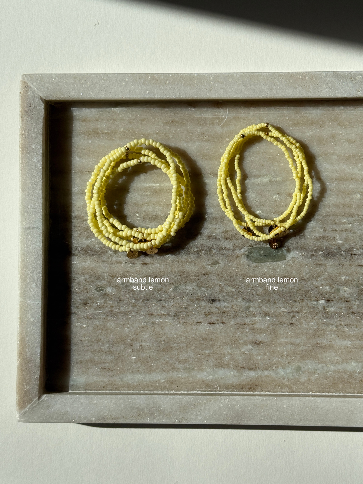 Handgemachte Perlenarmbänder lemon subtle & fine happy the label