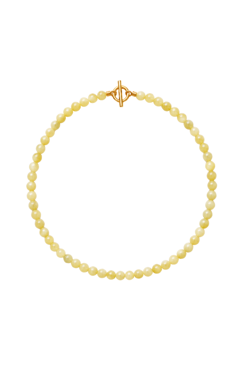 Handgemachte Halskette aus grünem Jade 6 mm Perlen