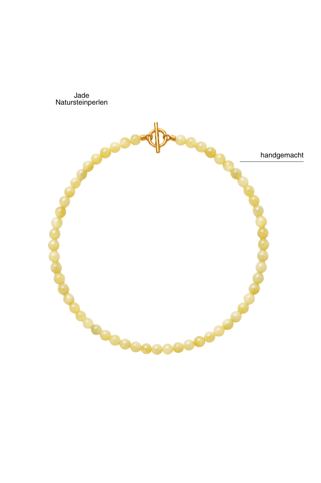 Handgemachte Halskette aus grünem Jade 6 mm Perlen