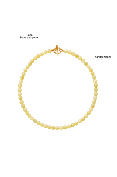 Handgemachte Halskette aus grünem Jade 6 mm Perlen