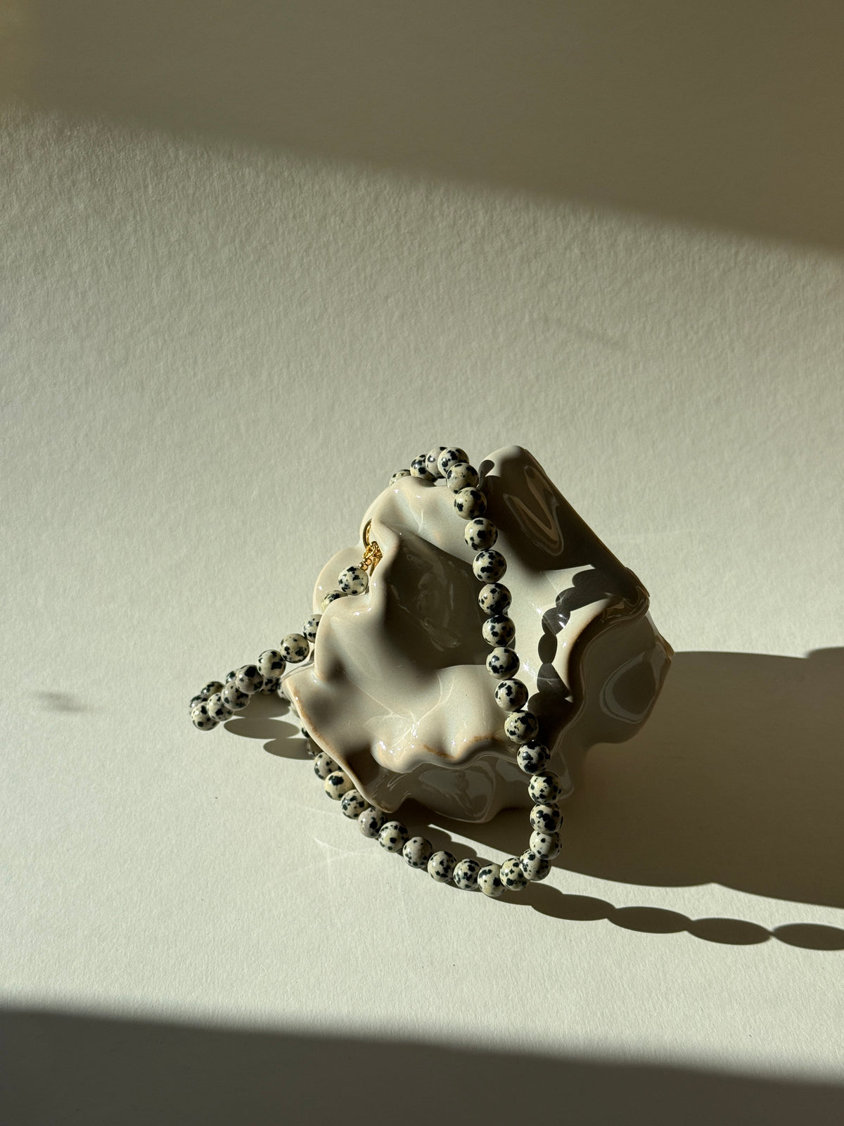 Handgemachte Perlenhalskette Naturstein Jaspis hochwertig Choker