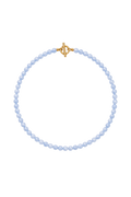 Handgemachte Perlenhalskette Aquamarin aus 6mm Natursteinperlen