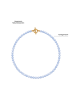 Handgemachte Perlenhalskette Aquamarin aus 6mm Natursteinperlen