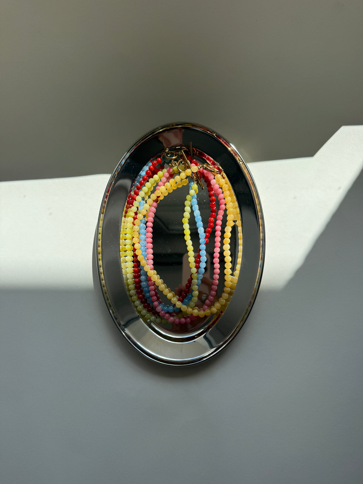 Handgemachte bunte Perlenhalsketten aus Naturstein 6mm