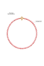 Handgemachte Perlenhalskette aus pink Opal