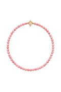 Handgemachte Perlenhalskette aus pink Opal