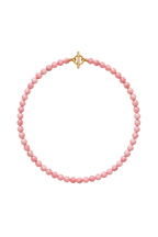 Handgemachte Perlenhalskette aus pink Opal