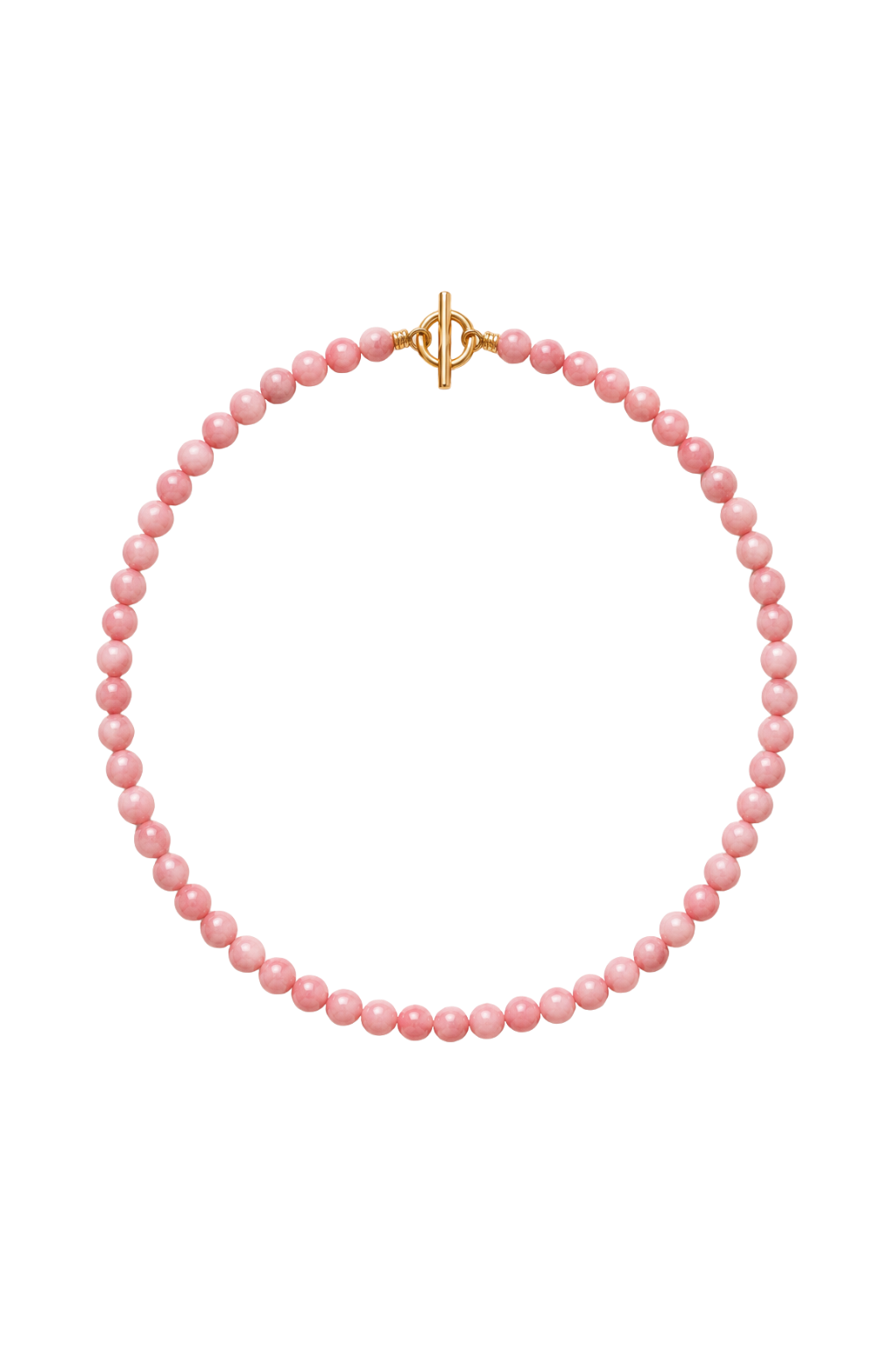 Handgemachte Perlenhalskette aus pink Opal