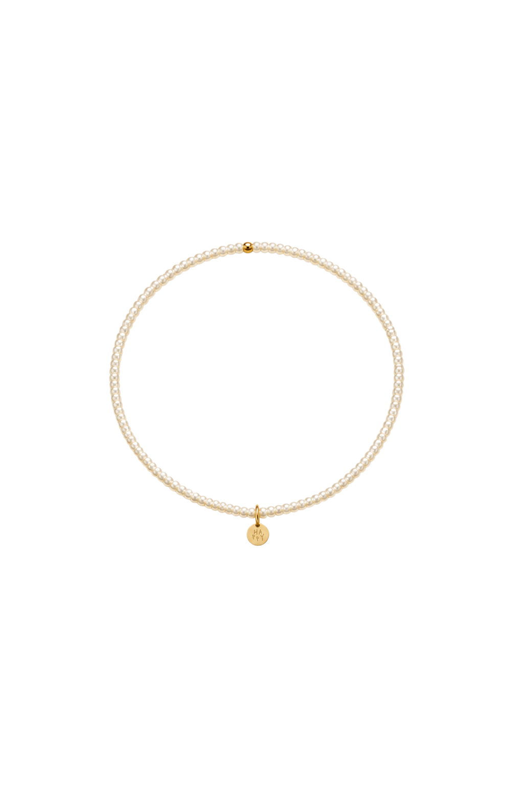 Handgemachtes Perlenarmband mit 2mm großen Perlen Ivory