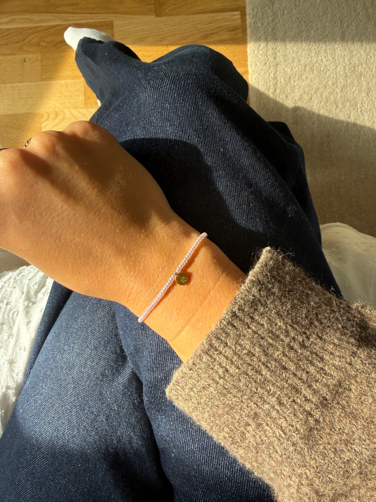 Handgemachtes Perlenarmband Mauve happy the label