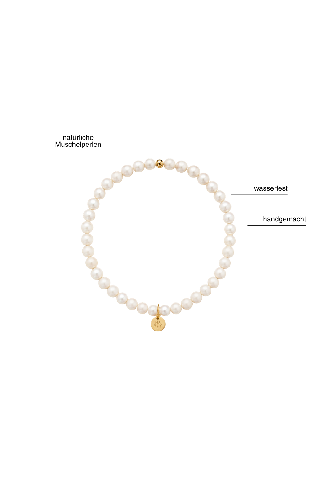 Handgemachtes Perlenarmband aus Muschelperlen weiß