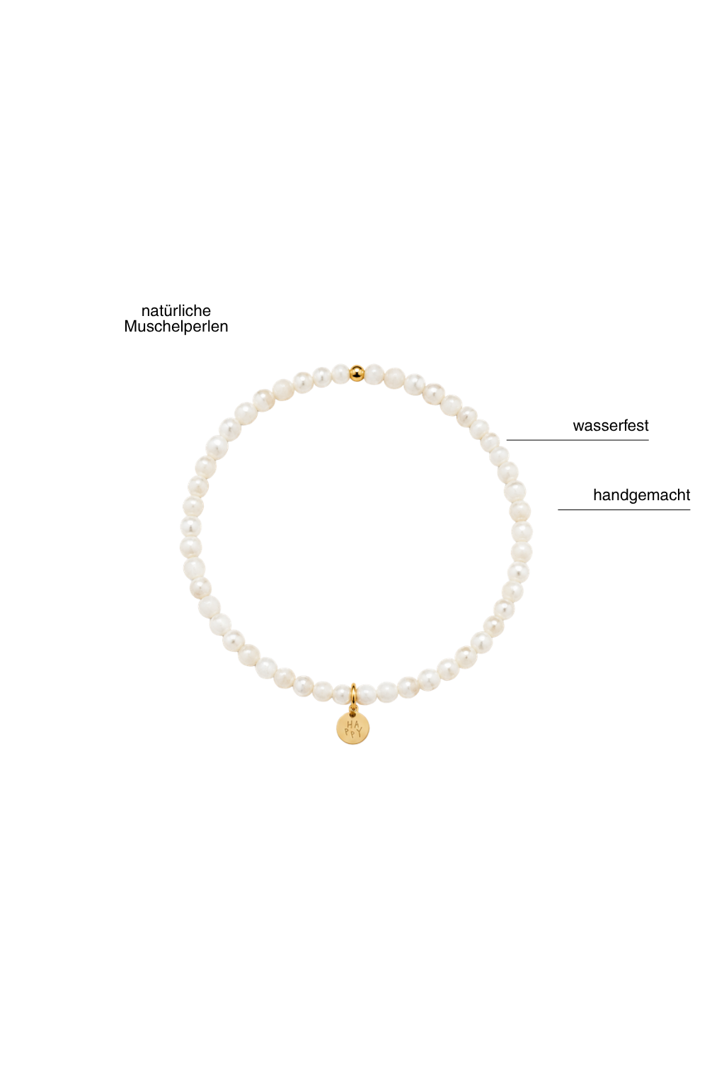 Handgemachtes Perlenarmband aus Muschelperlen weiß